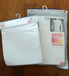 ユニクロ　HEATTECH クルーネックTシャツ M ホワイト　2枚セット
