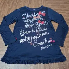 極美品メゾピアノmezzopianoAライン長袖TシャツロンTチュニック140