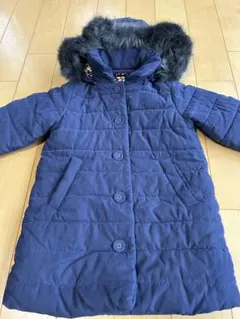 ユナイテッドアローズ　ネイビー 中綿コート ファー付きフード　115cm