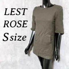 [LEST ROSE] レストローズ 5分袖 チュニック カジュアル カーキ Sのサムネイル