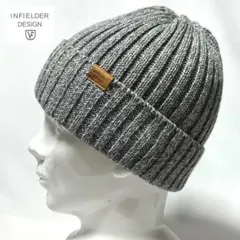 【超美品】INFIELDER DESIGN 日本製 牛革ピスネームニットキャップ