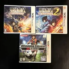 【3DS】ソフト3点まとめ売り 戦国無双クロニクル 1st 2nd ウイイレ3D
