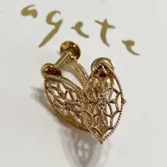 【agete】アガット 透かしプレート イヤリング ダイヤモンド K10のサムネイル