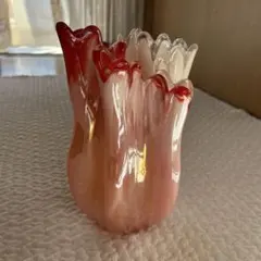 波状フリルデザイン ガラス花瓶 波状フリルデザイン ガラス花瓶 波状フリルデザイン ガラス花瓶