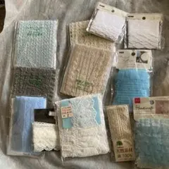 ブルー、ホワイト、ベージュ、グレー　レースリボンまとめ