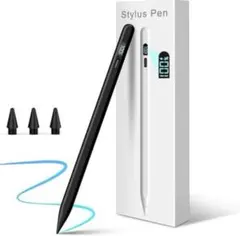 タッチペン 黒 16cm LED表示 Type-C充電