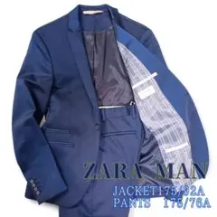 美品　ZARA MAN　セットアップ スーツ　ネイビー　ストレッチ素材　M相当