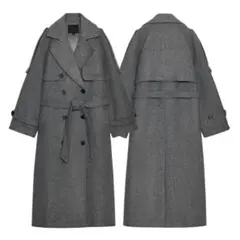 ZARA ダブルブレストコート　ベルトとループ付き1255/892/803