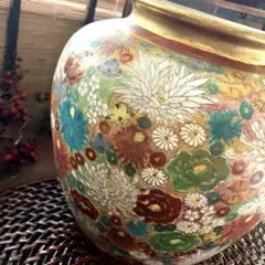 未使用級✨九谷焼 花詰 花瓶 フラワーベース 星昭 金箔 - メルカリ
