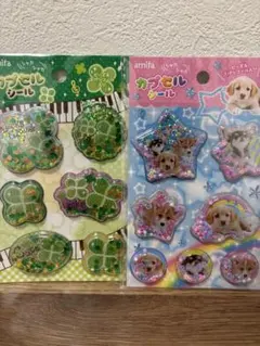 クローバー犬シール 2枚セット　seria