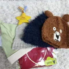 ベビーニット帽 セット3まい 下着新品1枚　セット