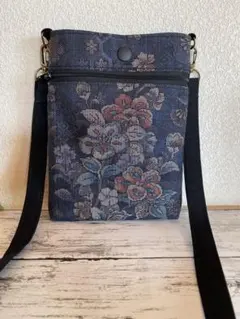 大島紬 サコッシュ ショルダーバック ハンドメイド 着物リメイク