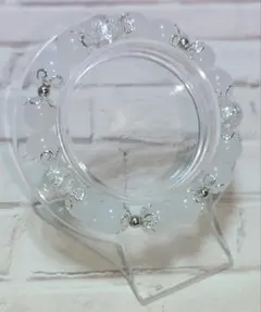 ホワイト 白 ガラスのブレスレット