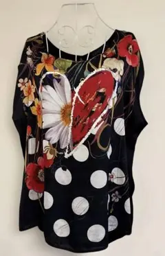 Desigual 花柄 ハート チュニック 半袖　xl サイズのサムネイル