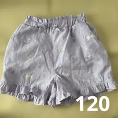 キッズ　ハーフパンツ　ユニコーン柄　ラベンダー　120センチ