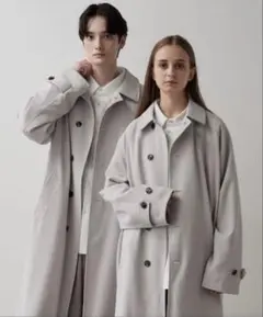 【CLEL】ダブルテックフェード トレンチコートM(アッシュグレー) 極美品】CLEL ダブルテックフェード トレンチコート アッシュグレー L