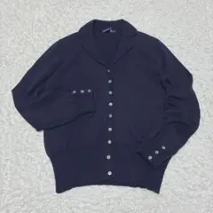 RALPH LAUREN 襟付きカーディガン ジャケット風　ネイビー S〜M相当のサムネイル