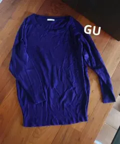 美品✨【GU パープルニット】ジーユー 紫 セーター ドルマンスリーブ