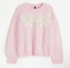 h&m フラッフィニットセーター　リボン