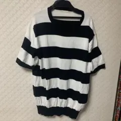 GUボーダーサマーセーター、白X黒(USED)1,100円(送料無料)
