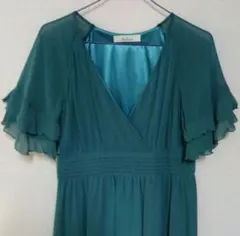 「値下げ」チュニック・膝丈・レディース・フリル袖・Мサイズ・