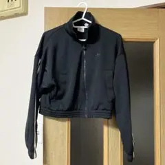 adidas トラックジャケット　ブラック　ショート丈　レディース　XS