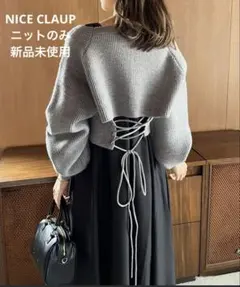 NICE CLAUP ニット　グレー