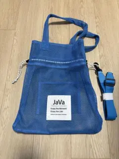 Java メッシュ 2wayトートバッグ ブルー