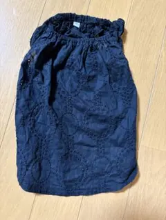 黒い刺繍生地の犬服 約30cm