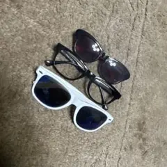 サングラス3点セット ホワイト ブラック クリア