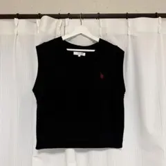 U.S. POLO ASSN. ブラック ニットベスト