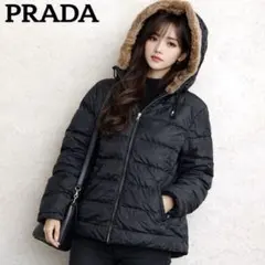 【希少】PRADA ダウンコート ジャケット レディース フード ビーバーファー