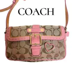 COACH ショルダーバッグ コーチ シグネチャー 斜め掛け ハートモチーフ
