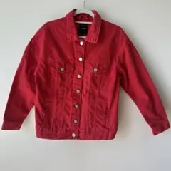 【美品】Bershka ベルシュカ デニムジャケット Gジャン レッド 赤 S
