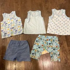 ベビー服セット タンクトップ3枚 + アンパンマンショートパンツ