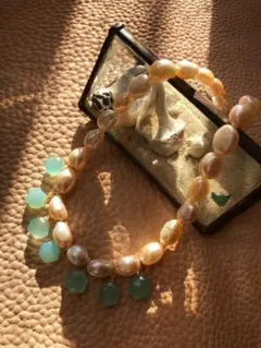 淡水パール　カルセドニー　ネックレス