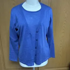 青の薄手カーディガン 長袖