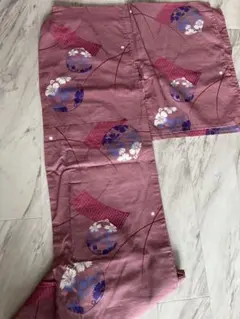 浴衣 単品 くすみピンク 桜 手毬柄のサムネイル