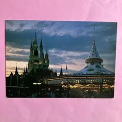 東京ディズニーランド　ポストカード　レトロ　シンデレラ城　ゴールデンカルーセル