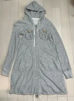 sunaokuwahara グレー フード付きパーカー　ロング丈　M