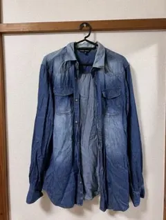 デニムブルー 長袖シャツ