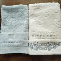 GIVENCHY タオルセット 2枚 ブルー、ホワイト