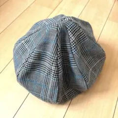 グレンチェック ベレー帽 レディース