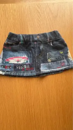 ヒスミニ　ライクアデニム パッチワーク スカート 90サイズ