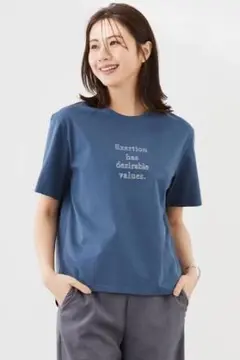 J.PRESS LADIES S　ロゴTシャツ　ダルブルー　美品　Sサイズのサムネイル