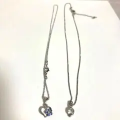シルバー ハート型　ネックレス　2点
