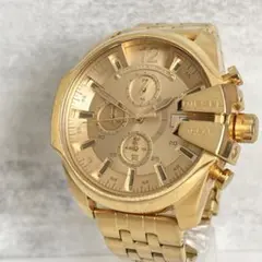 稼動品　DIESEL ディーゼル　メガチーフ　クロノグラフ　ゴールド　腕時計