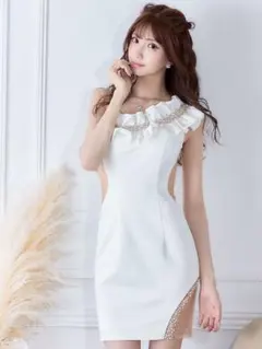 【Angel R/エンジェルアール】キャバ　ドレス　白　未使用に近い