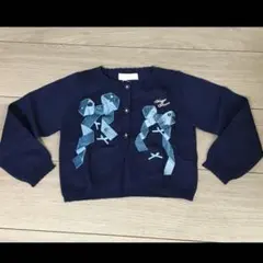 メゾピアノ　リボン　カーディガン　M ネイビー