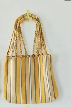 DULTON イエロー ストライプ トートバッグ